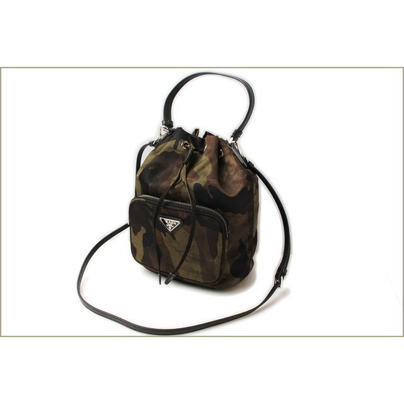Prada Green Bag Shoulder Camouflage Tessuto Mimetico 2Way - Picture 1 of 6